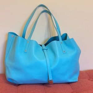 Tiffany &Co. Tiffany Blue Reversible Large Leather Tote!